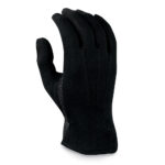 black wrist length sure grip band gloves back view