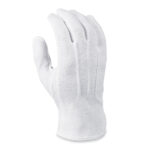 white wrist length sure grip band gloves back view