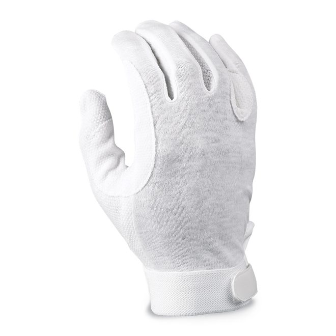 white deluxe sure grip band gloves back view