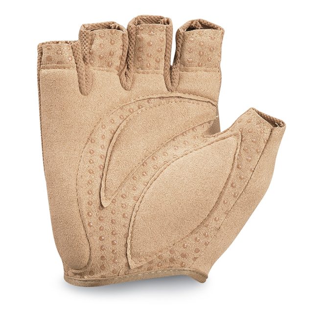 tan styleplus grip factor fingerless guard gloves palm view