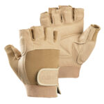 tan ever-dri fingerless guard gloves palm and back view