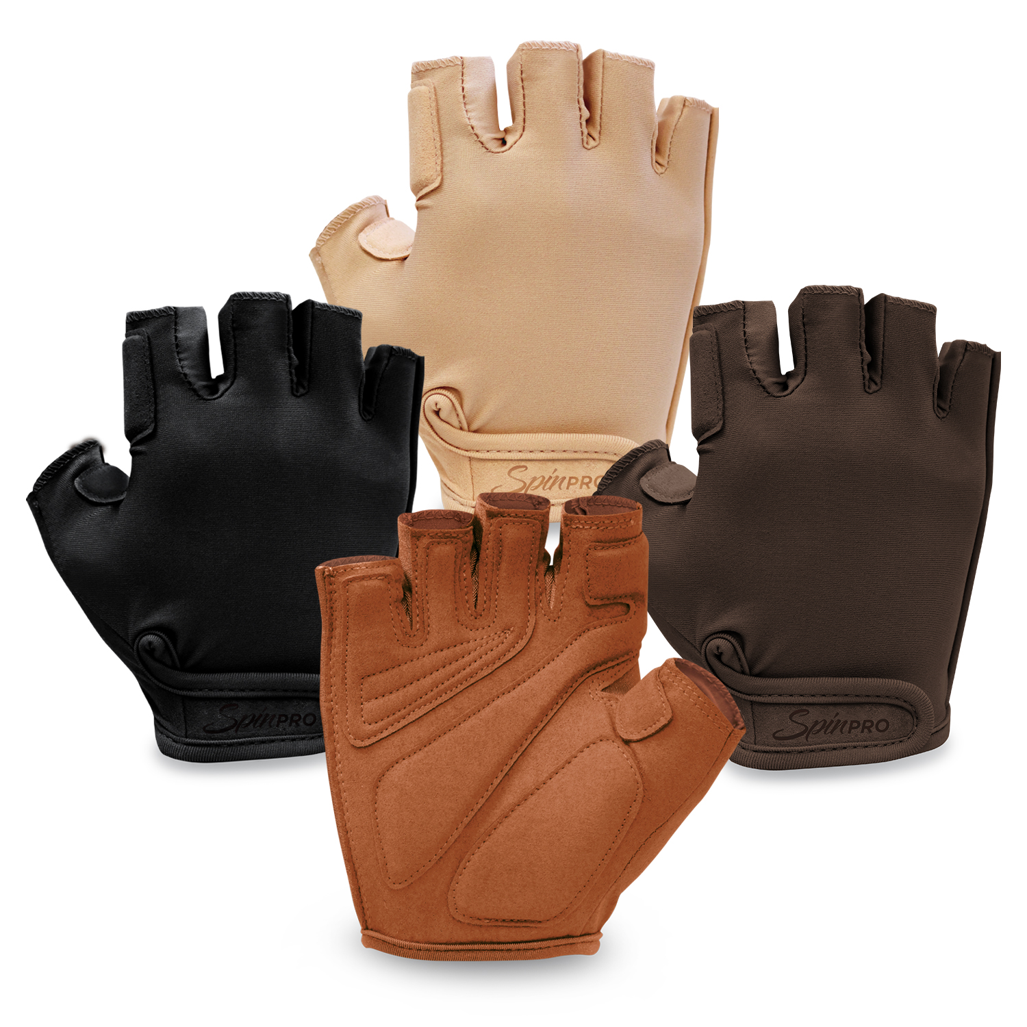 SpinPRO Fingerless Guard Gloves (Color: Cocoa, Size: XL)