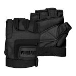 black styleplus powerflex fingerless gloves front and back view