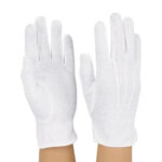 white styleplus cotton military marching band gloves back and palm view