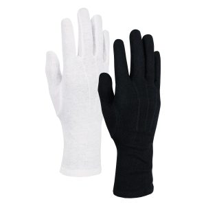 black and white options for styleplus long wristed cotton military gloves back view