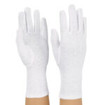 white styleplus long wristed cotton military gloves palm and back view