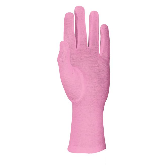 pink styleplus long wrist cotton military gloves palm view