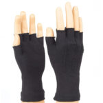 black styleplus fingerless long wrist military gloves palm and back view