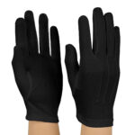 black styleplus poly nylon stretch gloves palm and back view