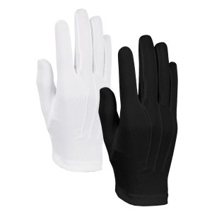 black and white options for styleplus poly nylon stretch gloves back view