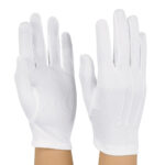 white styleplus poly nylon stretch gloves palm and back view