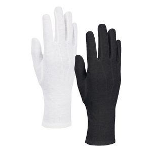 black and white options for styleplus long wristed poly nylon stretch gloves back view