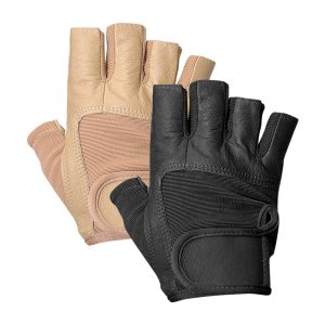 black and tan options for styleplus talon fingerless gloves back view