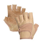 tan styleplus talon fingerless gloves palm and back view