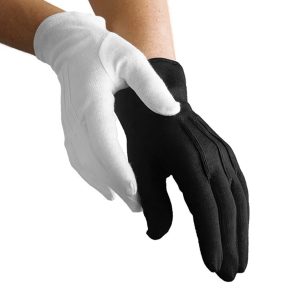 black and white options for dinkles cotton gloves back view