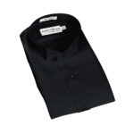 men black traditional collar tuxedo shirt folded up