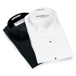 black and white options for men traditional collar tuxedo shirt folded up