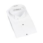 men white traditional collar tuxedo shirt folded up