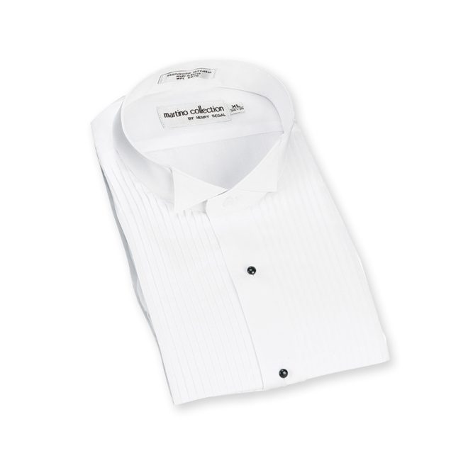 women traditional collar tuxedo shirt white folded up