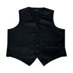 black poly satin concert vest front view