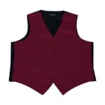 burgundy poly satin concert vest front view