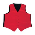 red poly satin concert vest front view