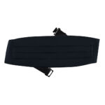 black poly satin concert cummerbund with black straps