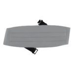 grey poly satin concert cummerbund with black straps