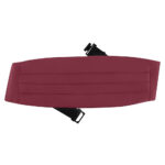 maroon poly satin concert cummerbund with black straps