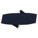 navy poly satin concert cummerbund with black straps