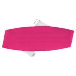 pink poly satin concert cummerbund with white straps