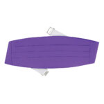 purple poly satin concert cummerbund with white straps