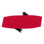 scarlet poly satin concert cummerbund with black straps