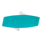 teal poly satin concert cummerbund with white straps