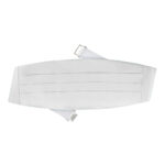 white poly satin concert cummerbund with white straps