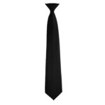 black poly satin concert neck tie