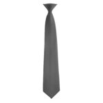 dark grey poly satin concert neck tie