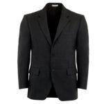 black men poly wool suit jacket front view