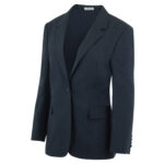 charcoal women poly wool suit jacket front view