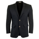 black men polyester single breasted blazer front view