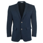 navy men polyester single breasted blazer front view