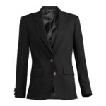 black women polyester single breasted blazer front view