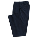 navy men plain front poly wool pant folded side view