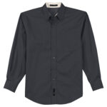 men classic navy/light stone port authority easy care formal shirt front view