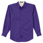 men purple/light stone port authority easy care formal shirt front view