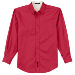 men red/light stone port authority easy care formal shirt front view