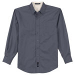 men steel grey/light stone port authority easy care formal shirt front view