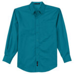 men teal green port authority easy care formal shirt front view