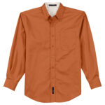 men texas orange/light stone port authority easy care formal shirt front view