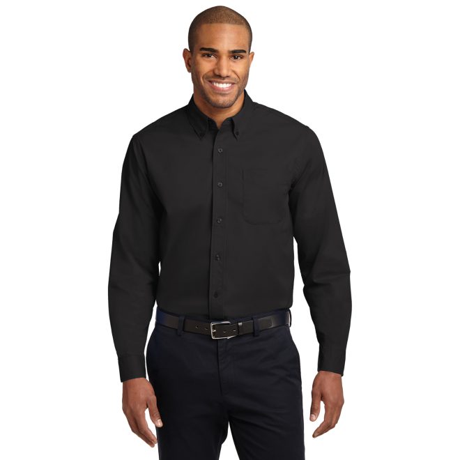 men black port authority easy care formal shirt front view